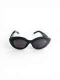 Retro Oval Black Sunglasses – Classic Minimalist Frame