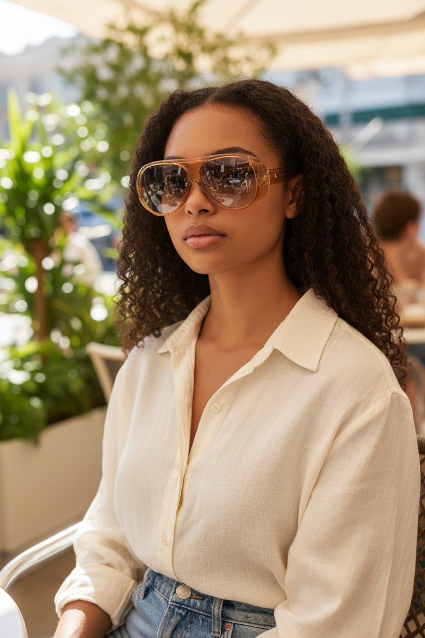 Oversized vintage-style glssses