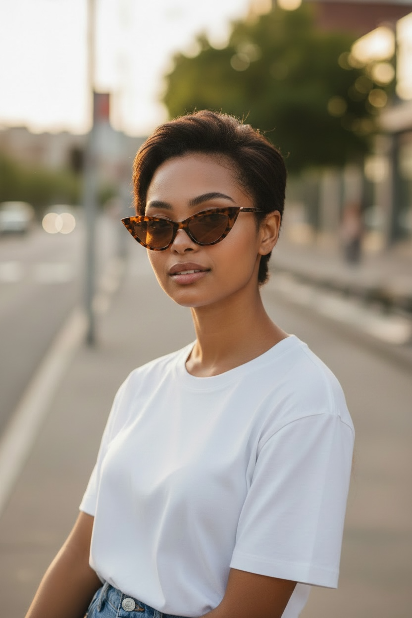 Retro Cat Eye Amber Sunglasses