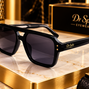 Home luxurious black and gold eyewear display